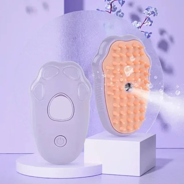 3 in 1 Cat Comb Electric Steam Brush Spray - Paw design