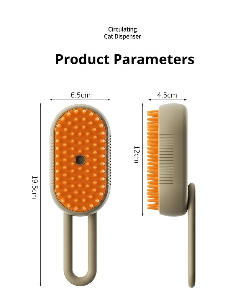 Cat spray massage comb fur removal - one button spray - prevents flying fur strands