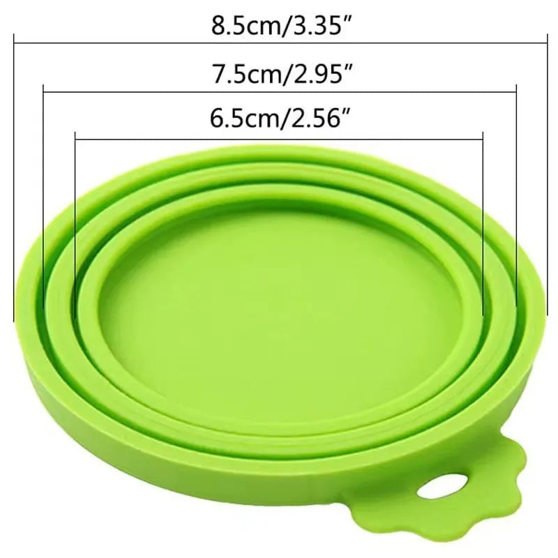 2pcs/set Reusable Pet Food Can Cover Lids with Portable Spoon