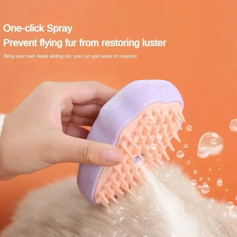 3 in 1 Cat Comb Electric Steam Brush Spray - Paw design