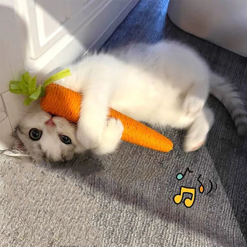 Carrot Teething learning Aid Cat toys with sounds