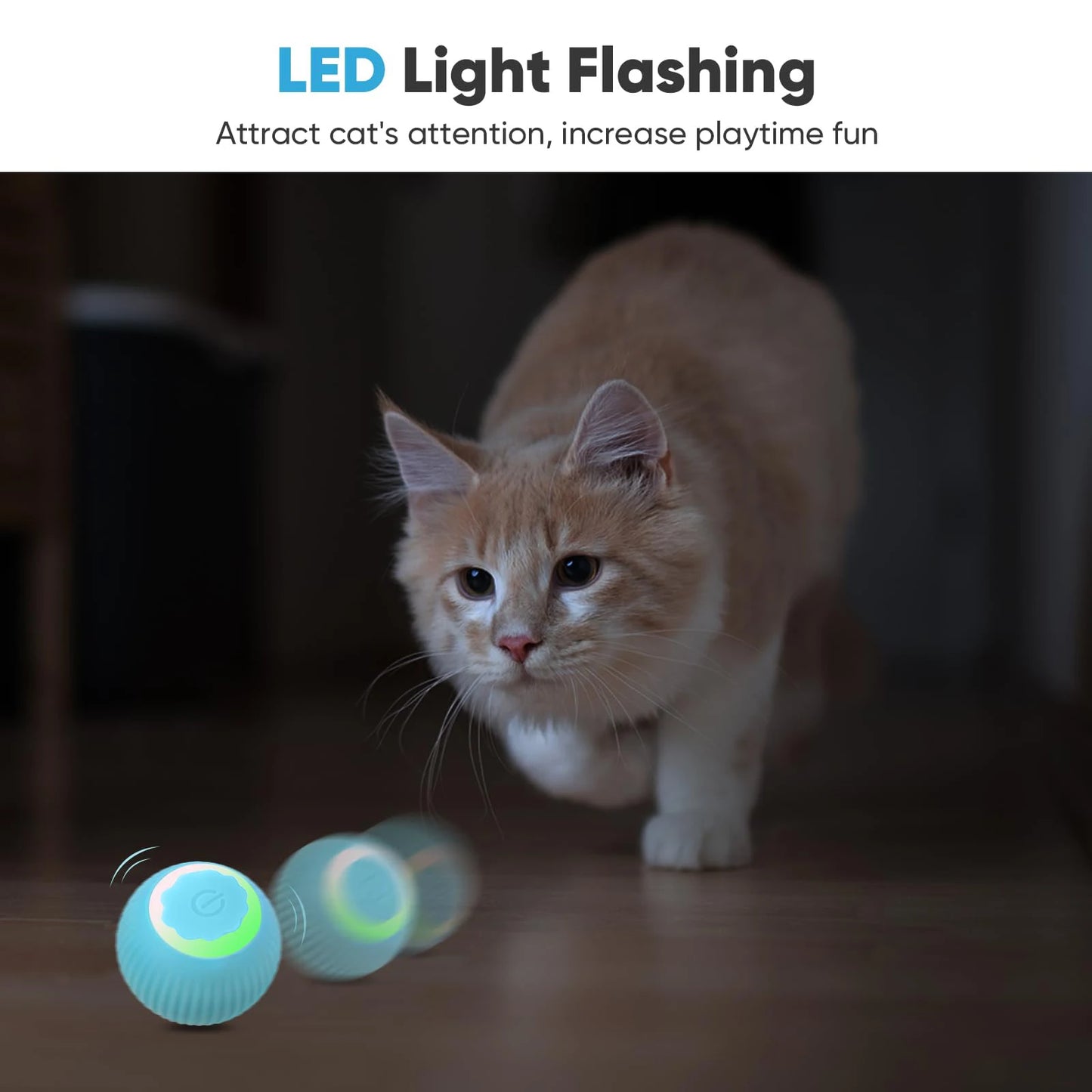 Cat Interactive Ball Training Self-moving Kitten Electric Cat Ball Toys Electronic Automatic Rolling Magic Ball Toys for Cat
