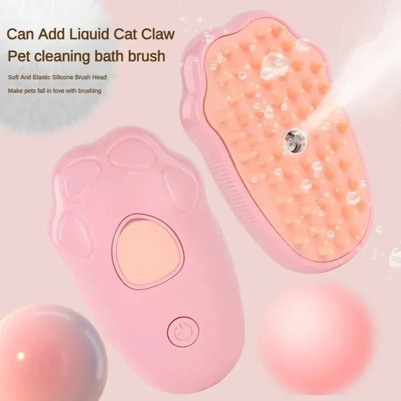 3 in 1 Cat Comb Electric Steam Brush Spray - Paw design