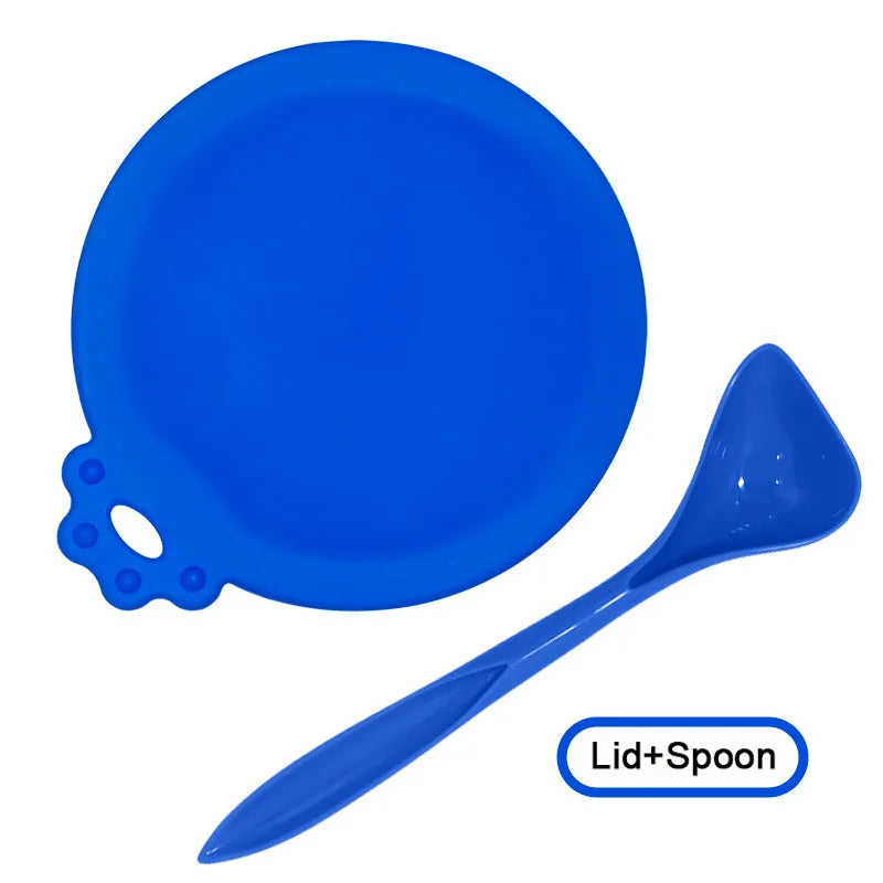 2pcs/set Reusable Pet Food Can Cover Lids with Portable Spoon