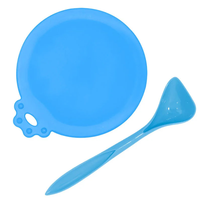 2pcs/set Reusable Pet Food Can Cover Lids with Portable Spoon