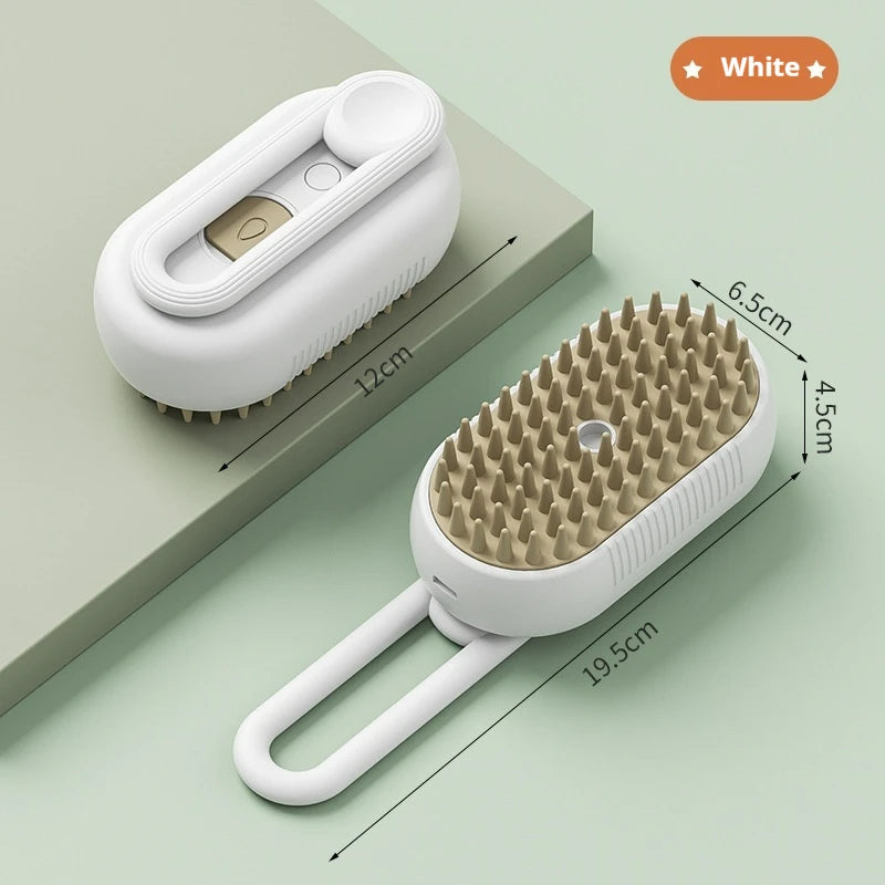 Cat spray massage comb fur removal - one button spray - prevents flying fur strands