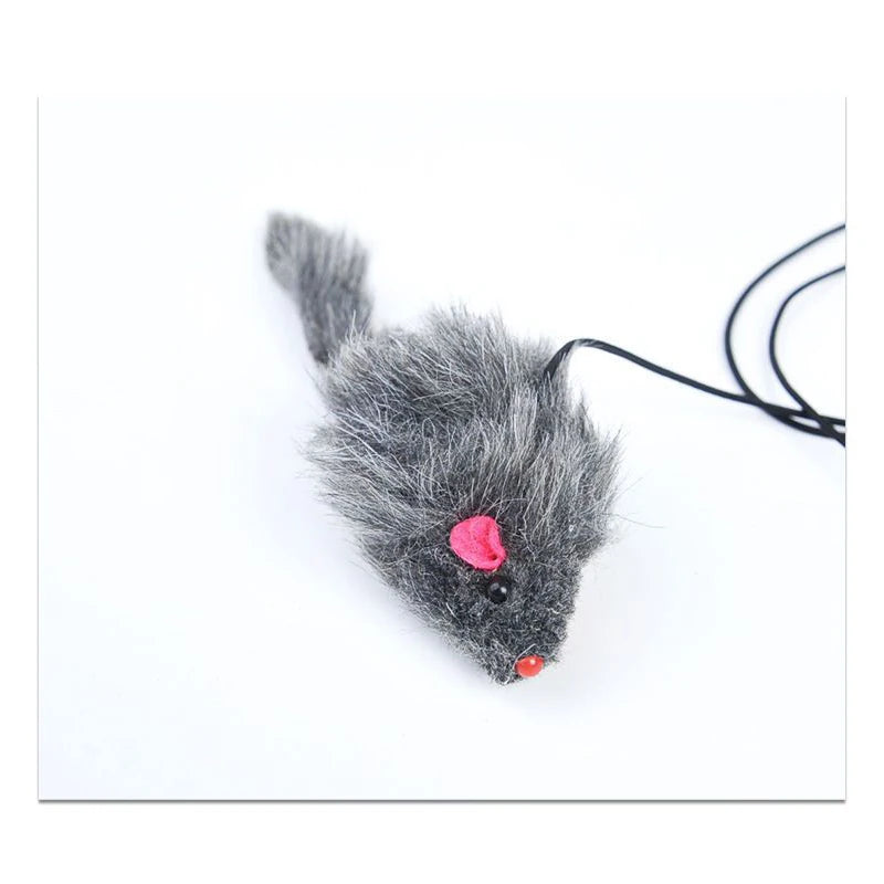 Hanging door mouse teasing cat stick with elastic door clip