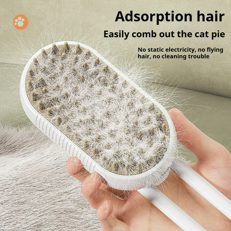 Cat spray massage comb fur removal - one button spray - prevents flying fur strands