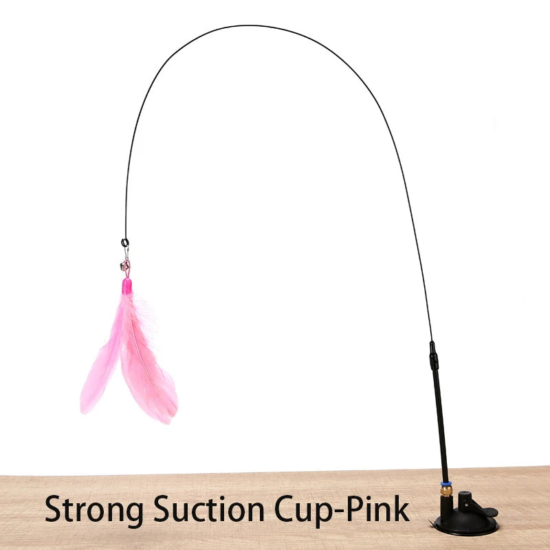 Interactive Cat Toy - Handsfree Playing Teaser Wand - with suction mount